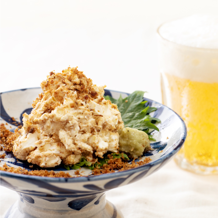 クリームチーズとおだしふりかけのワサビ醤油和え