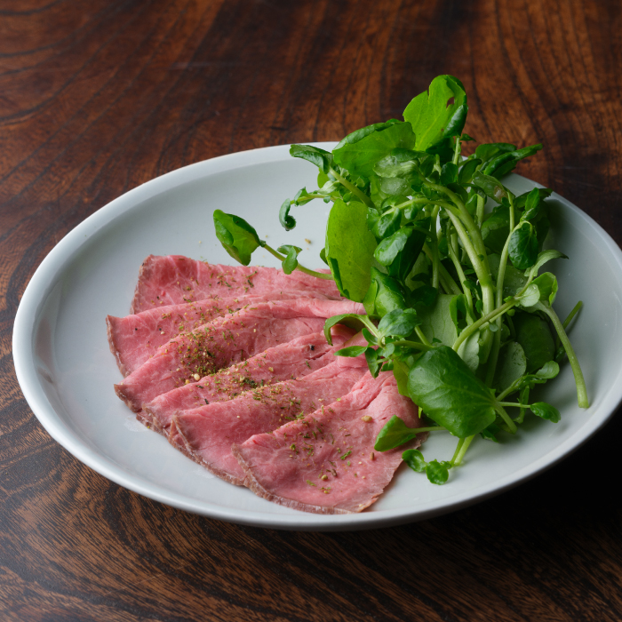 ローストビーフとクレソンのピリポン酢和え